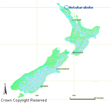 Map showing Motuharakeke