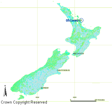 Map showing Ohinau