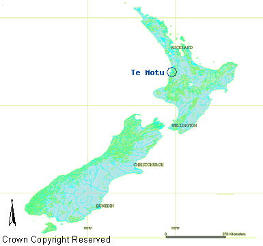 Map showing Te Motu