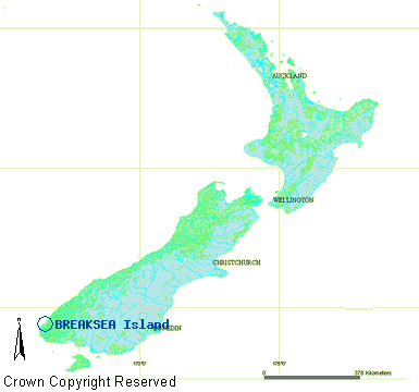 Map showing BREAKSEA Island