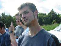 Mark Weldon, displaying a smear on his neck