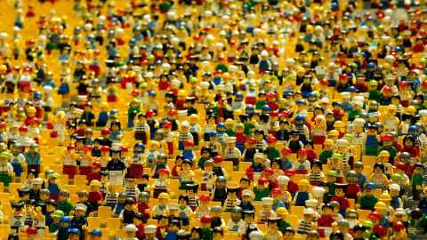 A crowd of Lego characters.