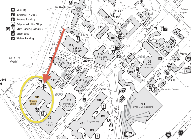 Map of City Campus showing Science Centre