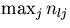 $\max_j n_{lj}$
