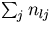 $\sum_j n_{lj}$