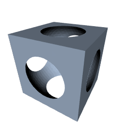 a cube minus a sphere