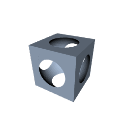 A cube minus a sphere