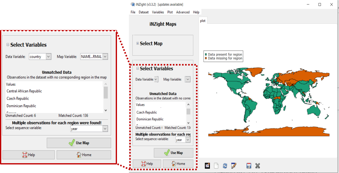 Variable matching and Unmatched data