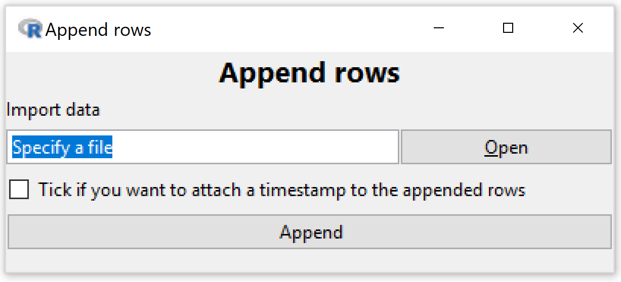 Append rows