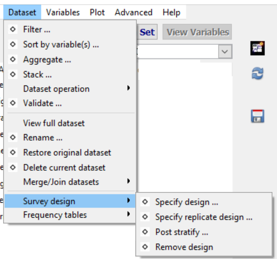 Survey design dialog