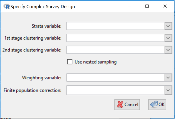 Design specification dialog