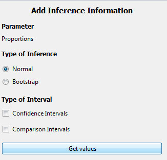 Bar plot inference window