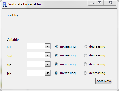 Sort data